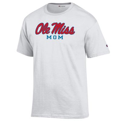 SCRIPT OLE MISS MOM SS TEE WHITE