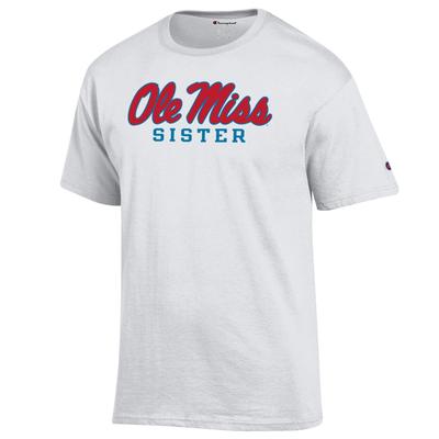 SCRIPT OLE MISS SISTER SS TEE WHITE