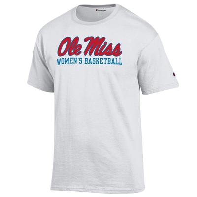 SCRIPT OLE MISS WOMENS BASKETBALL SS TEE WHITE