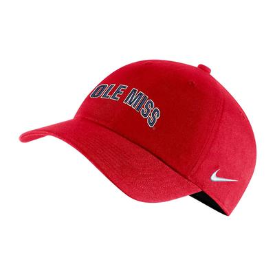 ARCHED BLOCK OLE MISS CAMPUS CAP RED