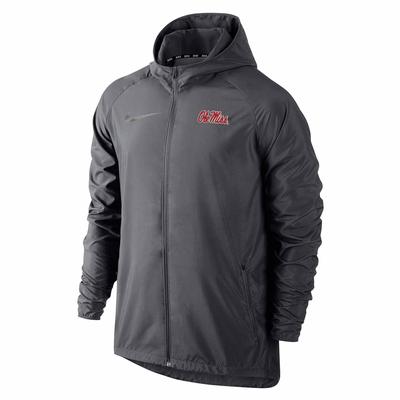 OLE MISS NIKE ESSENTIAL FULL ZIP JACKET ANTHRACITE