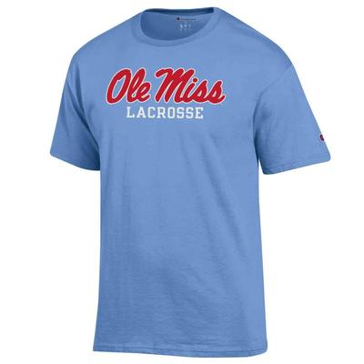 SCRIPT OLE MISS LACROSSE SS BASIC TEE LIGHT_BLUE