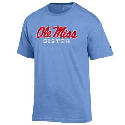 SISTER OLE MISS SCRIPT SS TEE LIGHT_BLUE