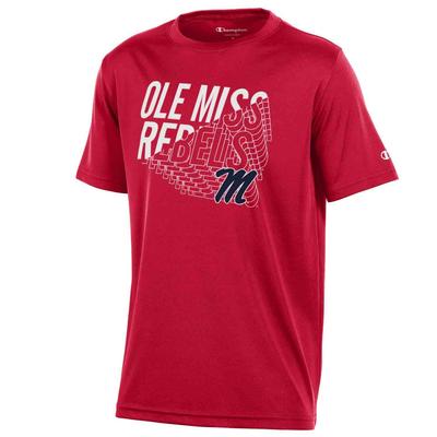 REPEATING OLE MISS REBELS M ATHLETIC TEE SCARLET