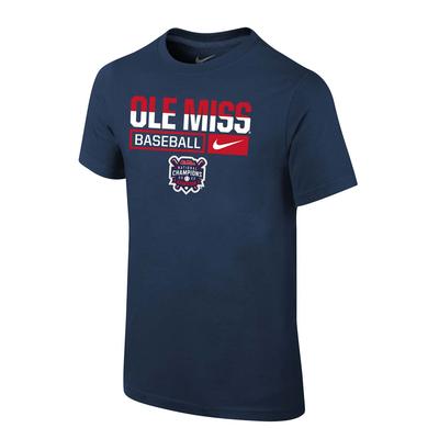 YOUTH SS OLE MISS CWS CHAMPIONSHIP CORE TEE NAVY