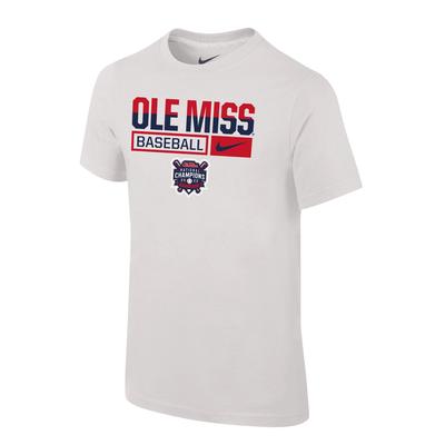 YOUTH SS OLE MISS CWS CHAMPIONSHIP CORE TEE WHITE