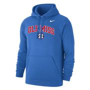 NIKE OLE MISS BLOCK SEC CLUB FLEECE PO HOODY