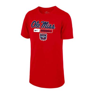 SS OLE MISS CWS NATIONAL CHAMPIONS TEE RED