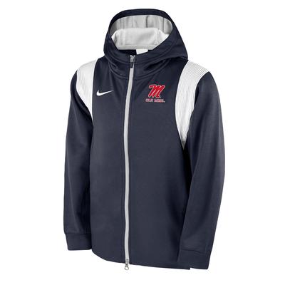 SCRIPT M OLE MISS THERMALFIT FULL ZIP FLEECE NAVY_WHITE