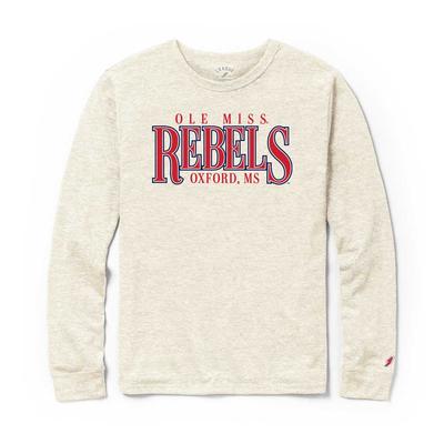 LS OLE MISS REBELS VICTORY FALLS SOLID TEE HEATHER_SAND