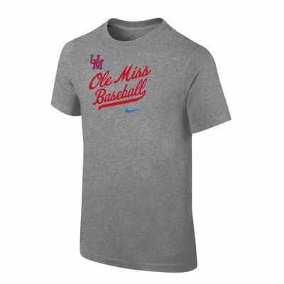 OLE MISS BASEBALL CORE COTTON SS YOUTH TEE