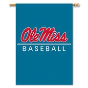 LT BLUE 28X40 OLE MISS BASEBALL BANNER