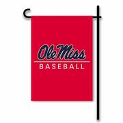 RED OLE MISS BASEBALL GARDEN FLAG