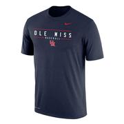 OLE MISS BASEBALL DRI-FIT COTTON SS NIKE TEE