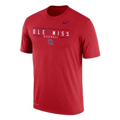 OLE MISS BASEBALL DRI-FIT COTTON SS NIKE TEE RED