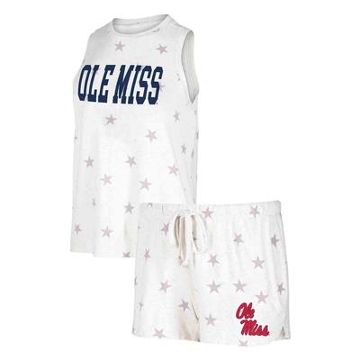 OLE MISS AGENDA KNIT TANK AND SHORT SET ASH