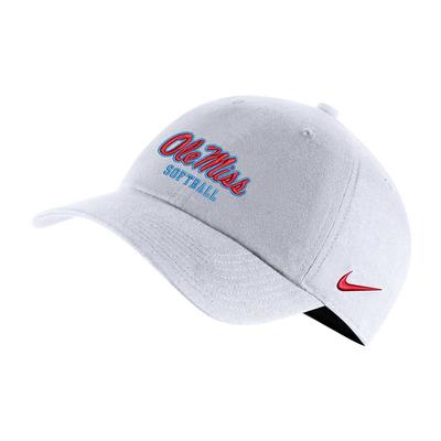 SCRIPT OLE MISS SOFTBALL CAMPUS CAP WHITE