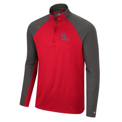 MENS TWO YUTES 1/4 ZIP WINDSHIRT RED