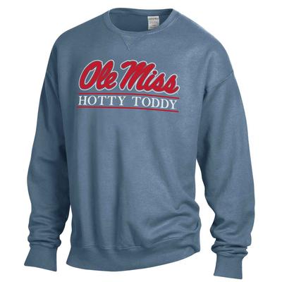 SCRIPT OLE MISS HOTTY TODDY BAR COMFORT WASH CREW SALTWATER