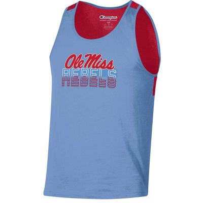 OLE MISS MENS COLOR BLOCKED TANK TOP CAROLINA_BLUE_RED