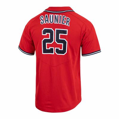 OLE MISS NIL SAUNIER BASEBALL JERSEY RED