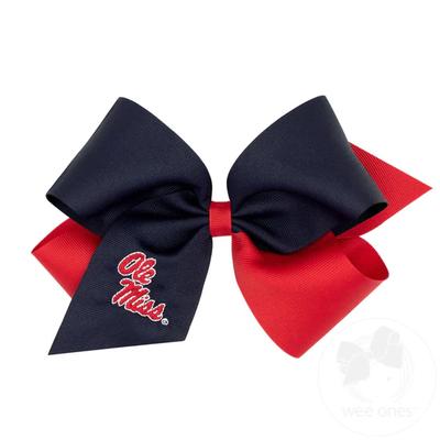 KING TWO-TONE OLE MISS GROSGRAIN BOW NAVY_RED