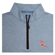 CLEARANCE OLE MISS END ON END WITH SUEDE QTR ZIP PULLOVER
