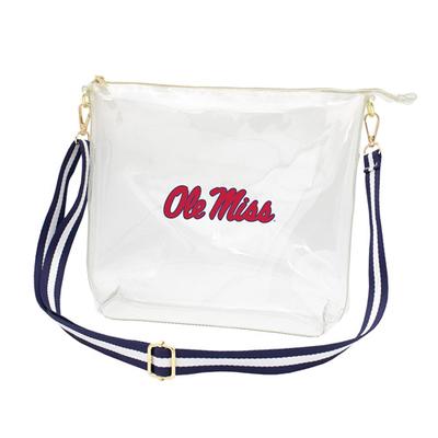 OLE MISS SIMPLE TOTE CLEAR PURSE NAVY