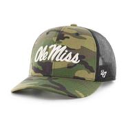 SCRIPT OLE MISS CAMO TRUCKER CAP