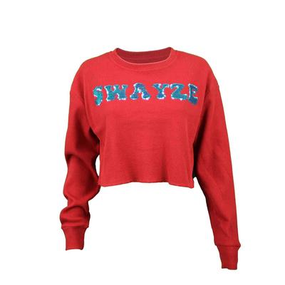 SWAYZE WAFFLE CROP TEE RED