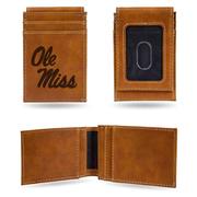 LASER ENGRAVED OLE MISS FRONT POCKET WALLET