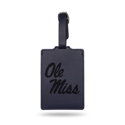 OLE MISS ULTRA SUEDE LUGGAGE TAG NAVY