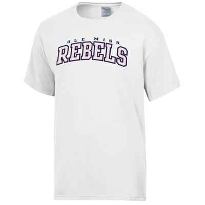 SS OLE MISS REBELS FAUX STITCHING COMFORT WASH TEE