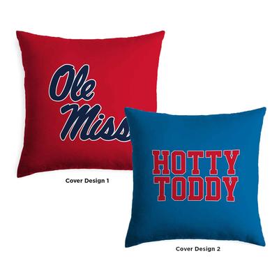 2 18X18 OLE MISS HOTTY TODDY PILLOW COVERS RED_LIGHT_BLUE