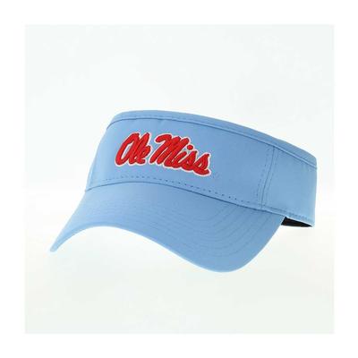 OLE MISS COOL FIT ADJ VISOR LIGHT_BLUE