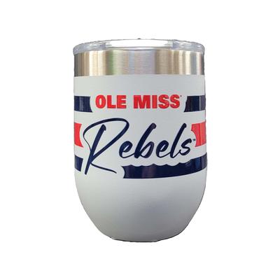 12 OZ STEMLESS SCRIPT REBELS OLE MISS GLASS