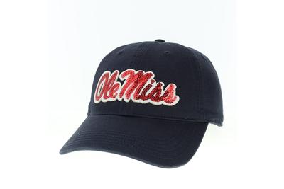 SEQUIN OLE MISS SCRIPT EZA ADJ CAP NAVY