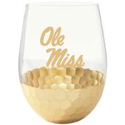 OLE MISS 18OZ GOLD METALLIC WINE GLASS