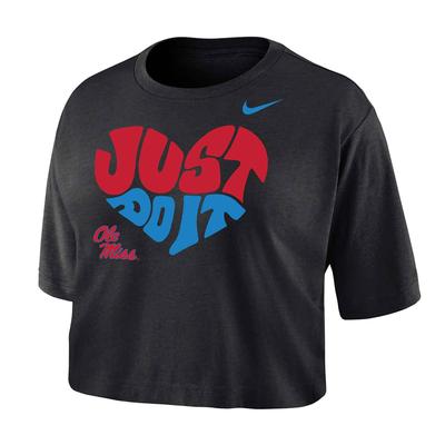 HEART JUST DO IT OLE MISS DRIFIT COTTON CROPPED TEE
