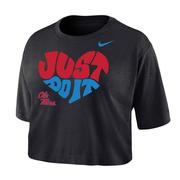 HEART JUST DO IT OLE MISS DRIFIT COTTON CROPPED TEE