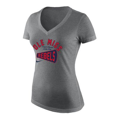 OLE MISS REBELS MEGAPHONE TRIBLEND MID V TEE