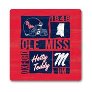 OLE MISS STACKING BLOCKS WOOD SQUARE MAGNET