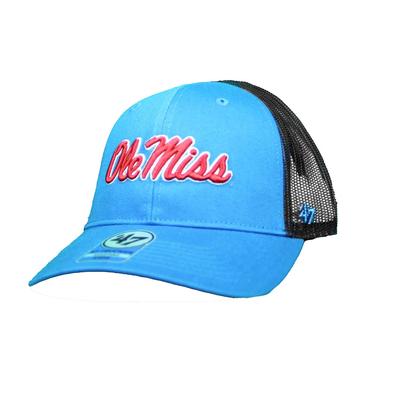 KIDS SCRIPT OLE MISS TRUCKER CAP BLUE_RAZ