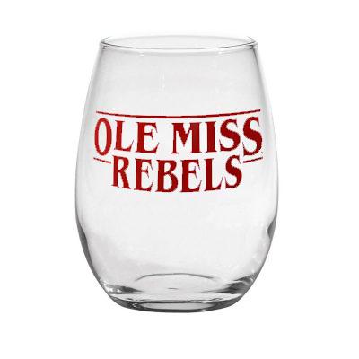 OLE MISS REBELS ST HELENA WINE GLASS CLEAR