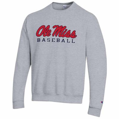 BIG AND TALL OLE MISS BASEBALL FLEECE CREW