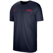 OLE MISS NIKE SIDELINE UV COACH SS TOP