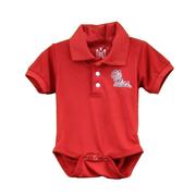 STACKED OLE MISS POLYKIDS POLO ROMPER