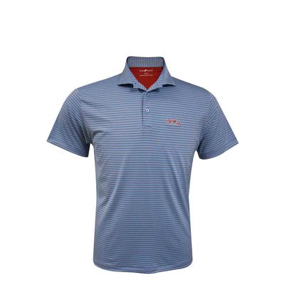 OLE MISS BAMBOO CHARCOAL STRIPE POLO SERENITY_RED
