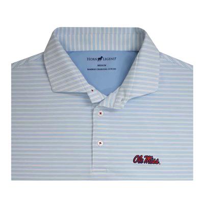 OLE MISS BAMBOO CHARCOAL STRIPE POLO WHITE_SERENITY