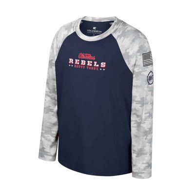 OLE MISS OHT YOUTH TOMCAT LS CAMO TEE